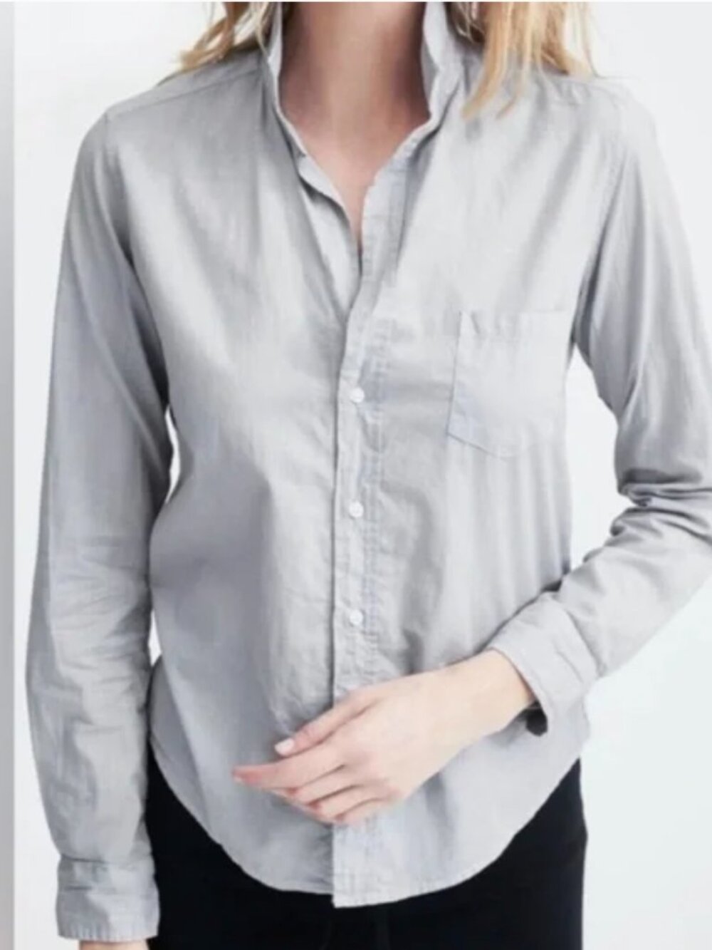 Frank & Eileen Barry cotton button down shirt top Large L perfect made in USA